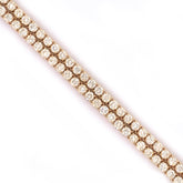 4PT- From 7.00 CT - 14.20 CT. Tennis Necklace 14K Yellow Gold (4 Prong) - White Carat - USA